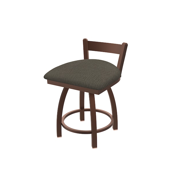 18" Low Back Swivel Vanity Stool, Bronze Finish, Graph Chalice Seat